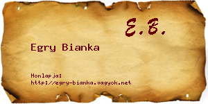 Egry Bianka névjegykártya
